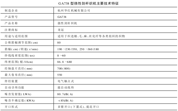 GA型挠性剑杆织机